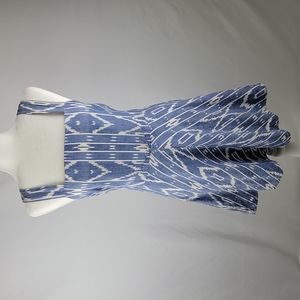 ASOS Chambray Cut Out Skater Dress Tribal Geometric Pattern